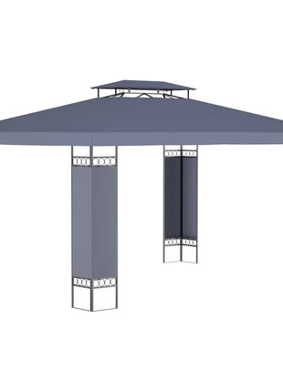  10' x 13' Patio Gazebo, Double Roof Outdoor Gazebo Canopy Shelter with Screen Decorate Corner Frame, for Garden, Lawn, Backyard and Deck, Gray