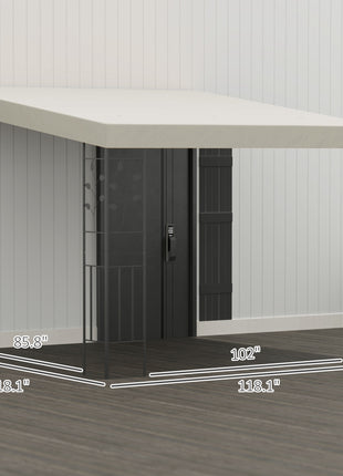 10' x 10' Outdoor Pergola Canopy, Metal Patio Canopy with Drainage Holes for Backyard, Garden, Cream White