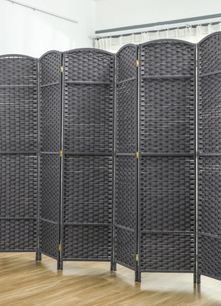 Folding Room Divider Screen 6 Panel 5.6' Tall Privacy Screen Freestanding Room Partition for Home Office, Charcoal Gray