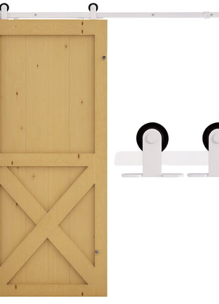 6' Rustic Interior Sliding Barn Door Mounting Hardware Kit - White