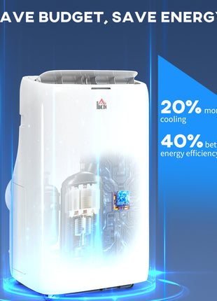 14000 BTU Portable Air Conditioner, Inverter & Dual Hose AC Unit w/ Cool, Dehumidifier, Fan, for 700 Sq. ft, Window Kit