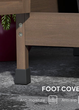 Wooden Potting Bench with Storage, Sink, Water Tap for Backyard, Patio, Balcony, Dark Brown