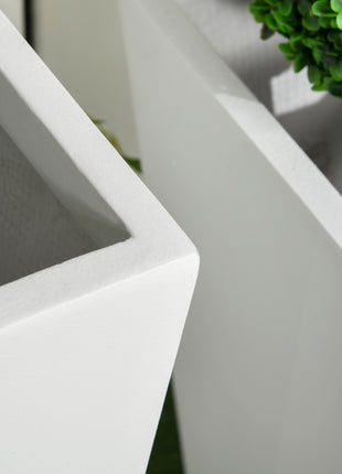 2-Pack Outdoor Planter Set, Flower Pots with Drainage Holes, Durable & Stackable Plant Pot, 22in & 18in, for Porch, Entryway, Patio, Yard, Garden, White