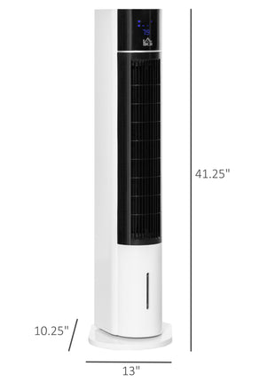 42" 3-In-1 Air Cooler, 52° Oscillating Portable Swamp Cooler with Humidifier, 3 Modes, 3 Speeds, 12H Time, White