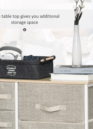 7-Drawer Dresser Storage Tower Cabinet Organizer Unit, Easy Pull Fabric Bins with Metal Frame for Bedroom, Closets, Light Gray