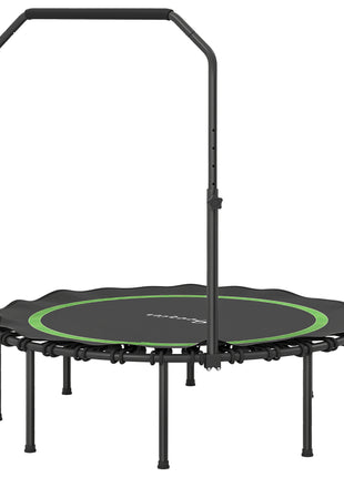 45" Rebounder Trampoline for Adults, Foldable Mini Trampoline with Adjustable Handle Bar for Indoor Outdoor, Green