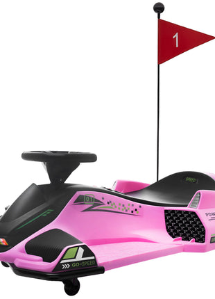 12V Electric Drifting Go Kart w/ Slow Start, Music, Lights, Pink