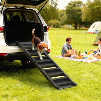 Dog Stairs for Car Truck SUV, Foldable Dog Ramp for Large Medium Small Dogs, Black