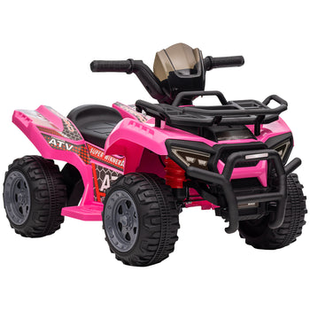 Kids Four Wheeler  Ride on Car, Motorized Quad, 6V Battery Powered Electric Quad with Songs for 18-36 Months, Pink
