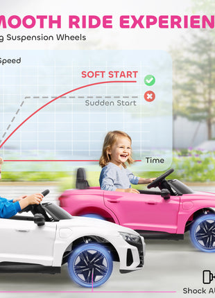 Licensed Audi RS e-tron GT 12V Ride On Car Truck for Kids, Electric Car Ride On Vehicle w/Parent Remote Control, Music, Lights, for Toddlers, Pink
