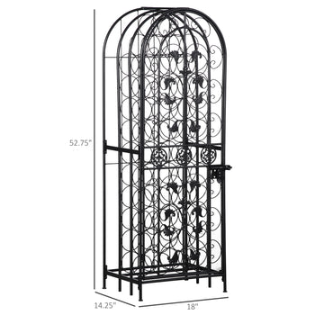 45-Bottle Modern  Organizer Decorative Portable Wrought Iron  Rack Jail