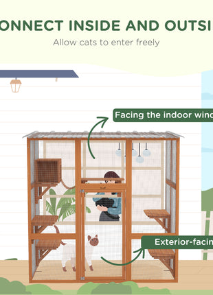 Catio Cat Window Box Outside Enclosure with Bridge Platforms