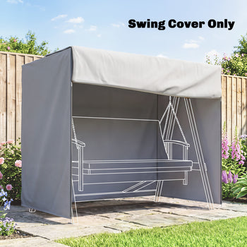 Outdoor Patio Hammock Porch Swing Cover with UV, Water, & Dust Fighting Material, 81" x 49" x 65", Dark Gray