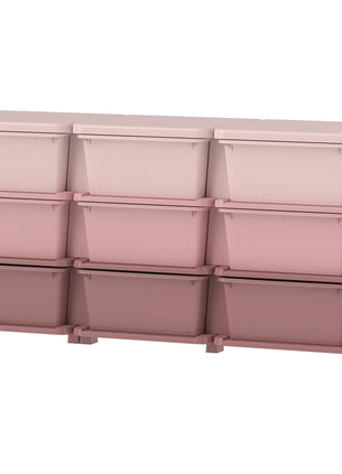 29.5" 3 Tier Kids Storage Unit Dresser Tower w/ 9 Drawers, Pink