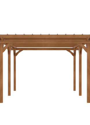 12' x 20' Outdoor Pergola, Wood Gazebo Grape Trellis with Stable Structure for Climbing Plant Support, Garden, Patio, Backyard, Deck