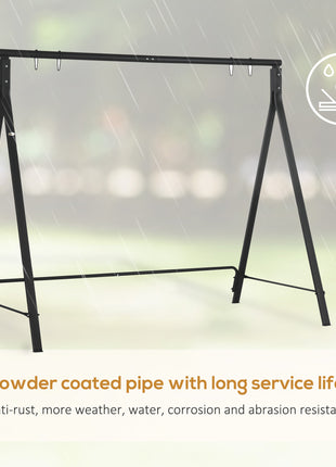 Metal Porch Swing Stand, Heavy Duty Swing Frame, Hanging Chair Stand Only, 528 LBS Weight Capacity, for Backyard, Patio, Lawn, Playground, Black