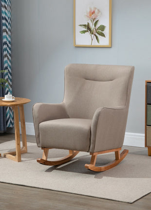 Modern Rocking Chair Sofa Armchair Modern Accent Chair, Greige