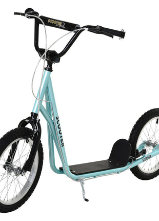 Youth Scooter Kick Scooter for Kids 5+, Max Load 220 LBS., with Adjustable Handlebar, 16" Inflatable Wheels, Dual Brakes, Blue