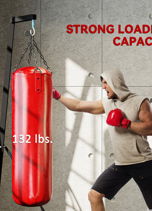 Foldable Punch Bag Stand, Height Adjustable Heavy Bag Stand with Weighted Base, Free Standing for Home Gym, Stand Only