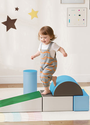 5 Piece Climb and Crawl Activity Play Set, Baby Soft Play Set, Foam Climbing Blocks for Toddlers, Kids Preschooler Indoor Play Equipment Contemporary