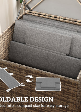 Foldable Chaise Lounge Cushion Set of 2, Outdoor Lounge Chair Cushion Set, UPF50+ 230gsm Olefin, 80" x 26" Charcoal Gray