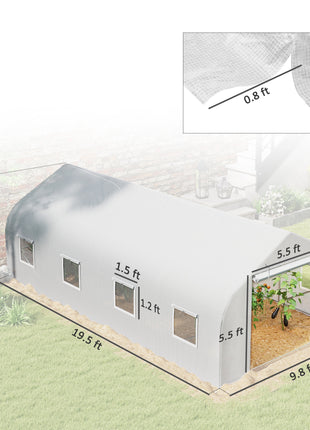 Walk In Tunnel Greenhouse, Portable Outdoor Plant House with Roll Up Doors