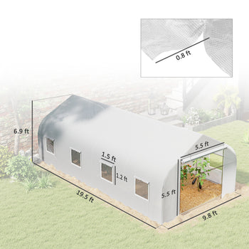 Walk In Tunnel Greenhouse, Portable Outdoor Plant House with Roll Up Doors