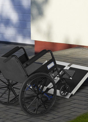 2' Skidproof Portable Wheelchair Ramp for Home, Steps, Doorways, Carpeted Foldable Handicap Ramp, Threshold Ramp