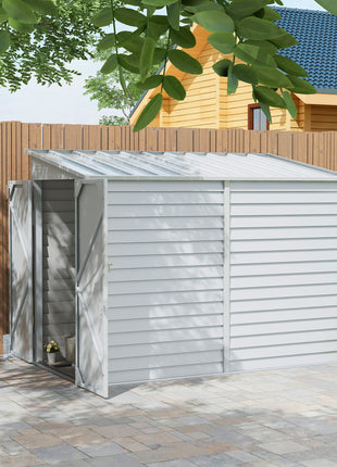 Garden Shed 4.6ft x 9ft Lockable for Lawn Mower Garden Yard, White