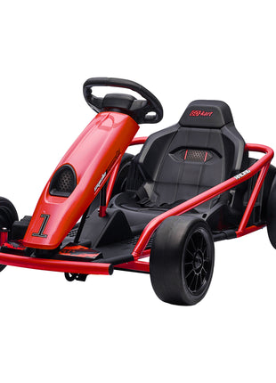 24V Electric Go Kart for Kids, Drift Ride-On Racing Go Kart with 2 Speeds, for Boys Girls Aged 8-12 Years Old, Red