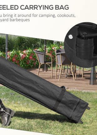 10' x 10' Pop Up Canopy Tent with Netting, Instant Sun Shelter, Tents for Parties, Height Adjustable, with Wheeled Carry Bag and 4 Sand Bags for Outdoor, Garden, Patio, Cream