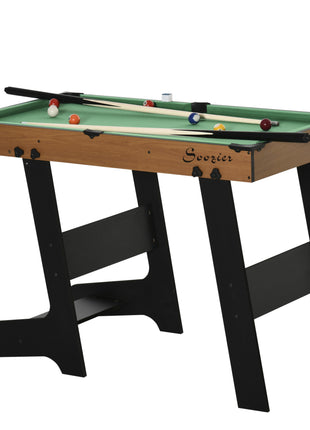 38'' Mini Pool Table Set Tabletop Billiards Game, Fun for Whole Family Game Room Man Cave, with Easy Folding for Storage, with Balls, Cues, Chalk, Brush