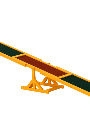 Wooden Dog Agility Seesaw for Balance Training and Exercise, Platform Equipment Run Game Toy, Weather Resistant Pet Supplies, for Outdoor Backyard, 71" L x 12" W x 12" H, Natural