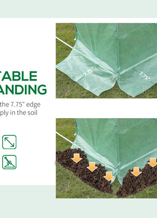 13' x 10' x 6.5' Walk-in Tunnel Greenhouse with 2 Zippered Mesh Doors & 10 Mesh Windows, Upgraded Gardening Plant Hot House with Galvanized Steel Hoops, Green