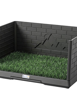 Dog Grass Pad with High Walls and Tray, Indoor Potty Tray for Puppy Training, Pee Pad Holder with Artificial Grass