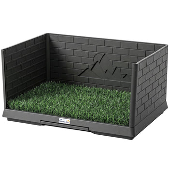Dog Grass Pad with High Walls and Tray, Indoor Potty Tray for Puppy Training, Pee Pad Holder with Artificial Grass