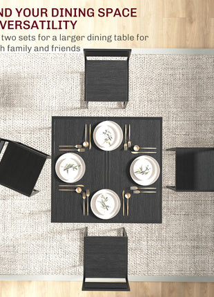 3-Piece Dining Room Set, Industrial Kitchen Table Set with Rectangular Table and 2 Dining Chairs, Black