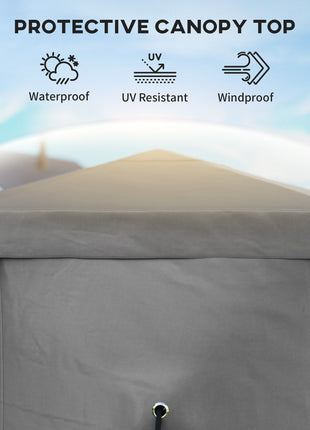 12' x 12' Hexagonal Pop Up Gazebo Canopy Tent with 5 Sidewalls, Outdoor Canopy Shelter with Carry Bag, Dark Gray