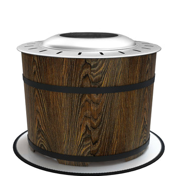 Smokeless Fire Pit, Portable Camping Bonfire Stove with Mat for Backyard, Patio, Picnic, Magnesium Oxide, Brown