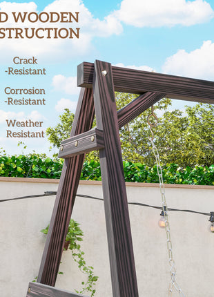 Porch Swing Frame, Heavy Duty A-Frame Hanging Chair Stand Only with Reinforced Bars for Porch, Garden, Backyard