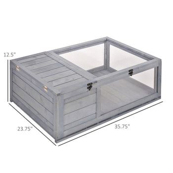 Wooden Reptile Cage with 3 Windows Slide-out Tray for Turtles, Lizards, Snakes