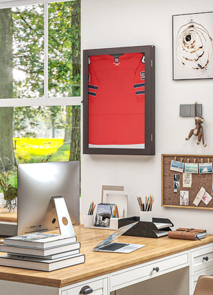 23.5" x 31.5" UV-Resistant Sports Jersey Frame Display Case, Brown