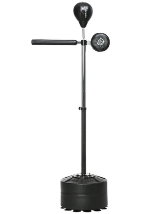 Free Standing Boxing Bag with Stand, Punching Speed Bag Reaction Bar Challenge with Suction Cups, 64-81in Adjustable Height for Teenagers and Adults, Black
