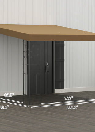 10' x 10' Outdoor Pergola Canopy, Metal Patio Canopy with Drainage Holes for Backyard, Garden, Coffee
