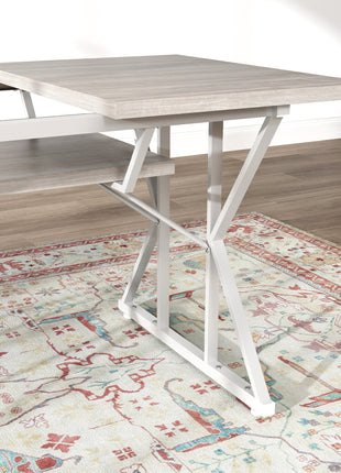 47"-63" Extendable Dining Table for 4-6, Farmhouse Expandable Kitchen Table with Heavy Duty Trestle Base, Gray