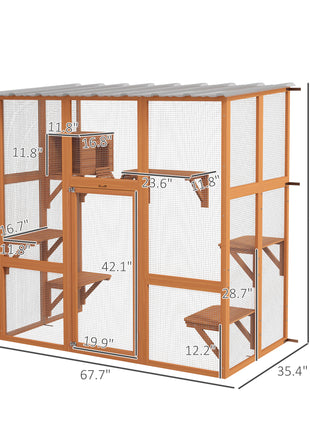 Catio Cat Window Box Outside Enclosure with Bridge Platforms