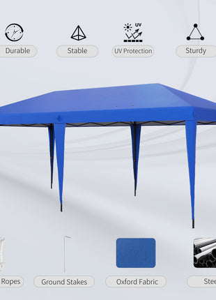 10' x 19.2' Outdoor Gazebo Pop Up Canopy Party Tent with Carrying Bag, Blue