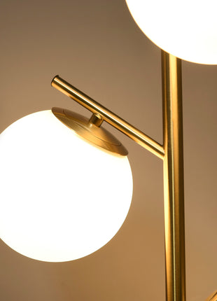 Modern 3-Light Floor Lamp for Living Room, Tree Standing Lamp with Globe Lampshades, 10.75"x10.75"x66.5", Gold