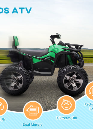 12V 4 Wheeler Kids ATV with Music, Headlights for 37-60 Months Boys and Girls, Green
