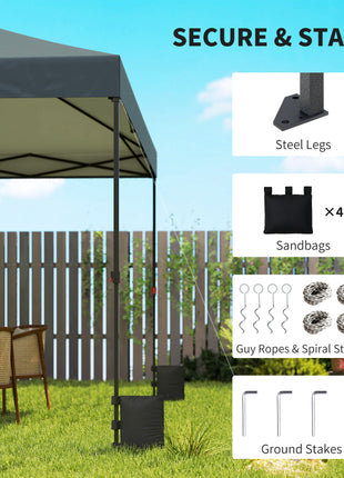 10 x 10 ft Pop Up Canopy Tent with One Push Setup, Outdoor Portable Instant Canopy Shelter w/ Roller Bag, Dark Gray